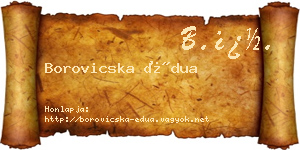 Borovicska Édua névjegykártya